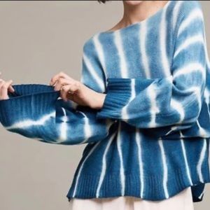 Anthropologie Moth Blue Tie Dyed Sweater XS